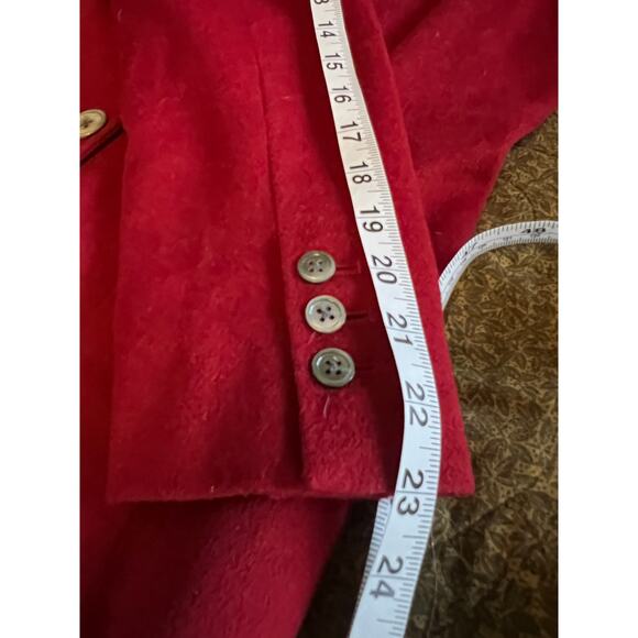 Vintage Eddie Bauer red wool angora suit jacket blazer lined career academia PS - Picture 10 of 11